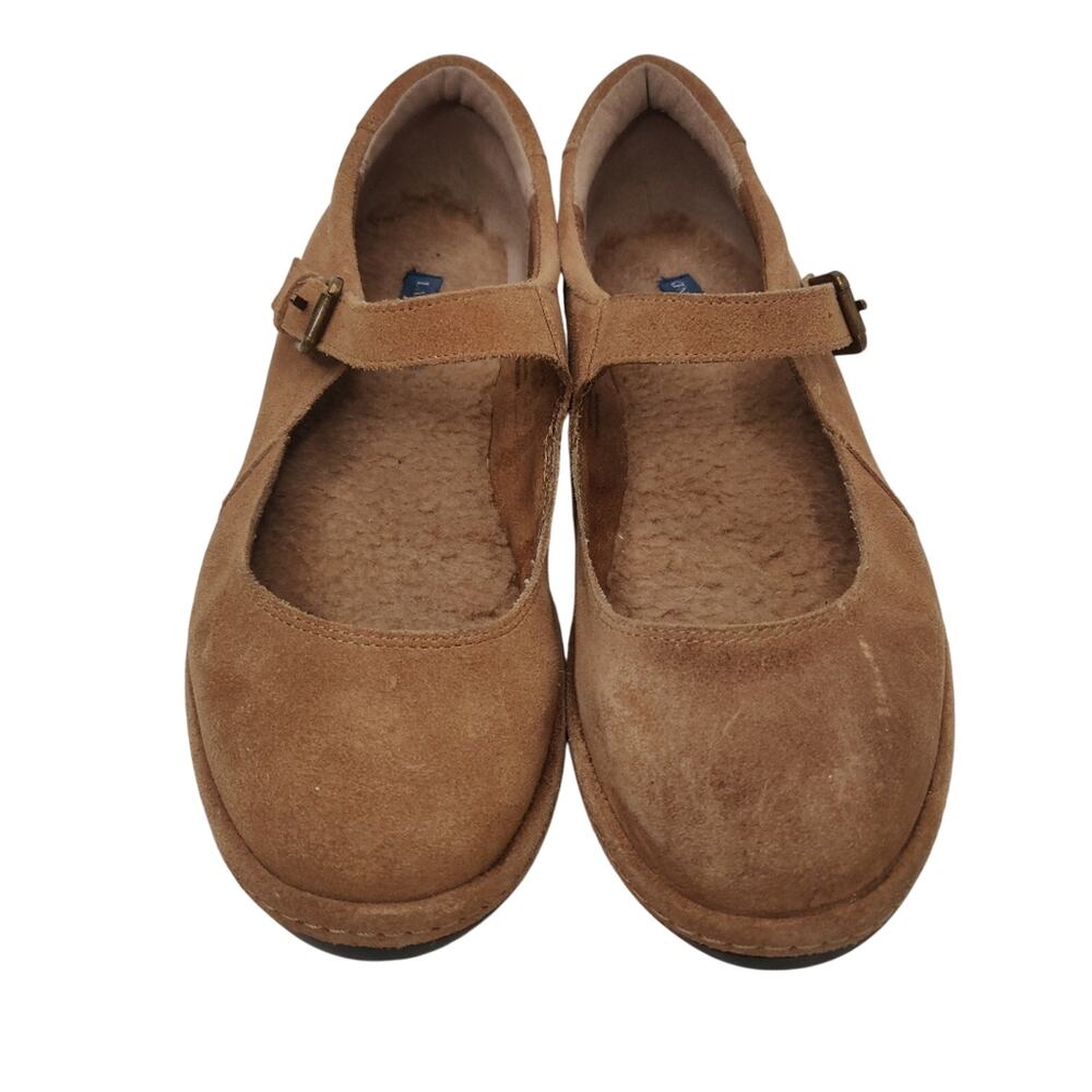 Tan Suede Mary Janes by Lands end sz 8